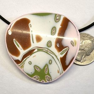 Small Shiny Pink Mokume Gane Pendant