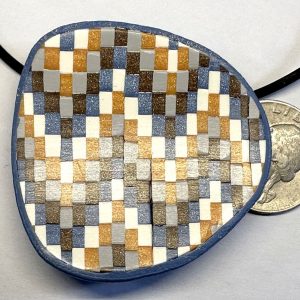 Small Shiny Blue Bargello Concave Pendant