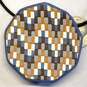 Small Matte Blue Bargello Concave Pendant