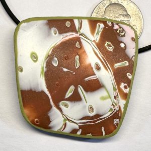Small Matte Squareish Mokume Gane Pendant