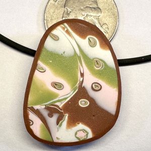 Tiny Matte Organic Mokume Gane Pendant
