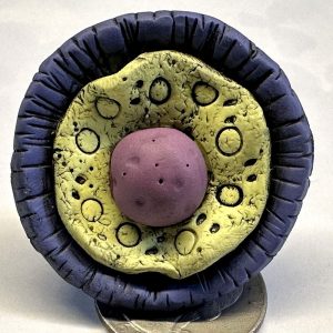 Purple Green Funky Flower Ring