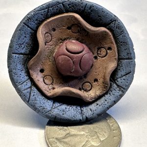 Blue Brown Maroon Funky Flower Ring