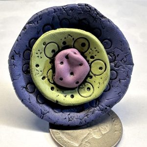 Purple Green Lavender Funky Flower Ring