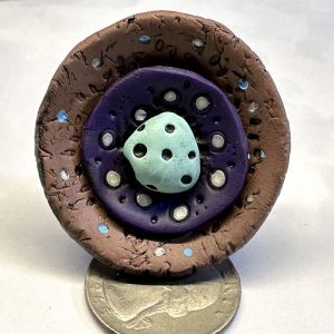 Brown Purple Turquoise Funky Flower Ring