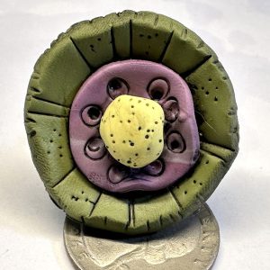 Green Purple Yellow Funky Flower Ring