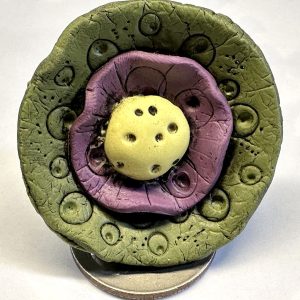 Green Purple Yellow Funky Flower Ring