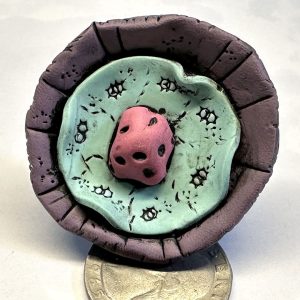 Purple Aqua Pink Blue Funky Flower Ring