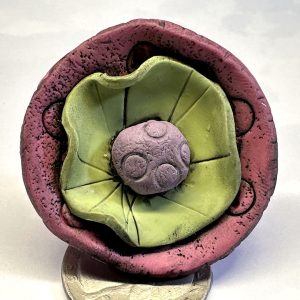 Pink Green Purple Funky Flower Ring