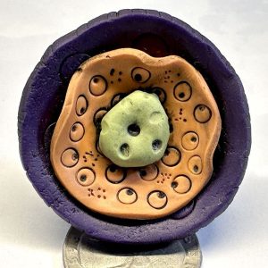 Purple Orange Green Funky Flower Ring