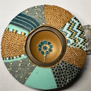 Round Bargello Turquoise Pendant 2
