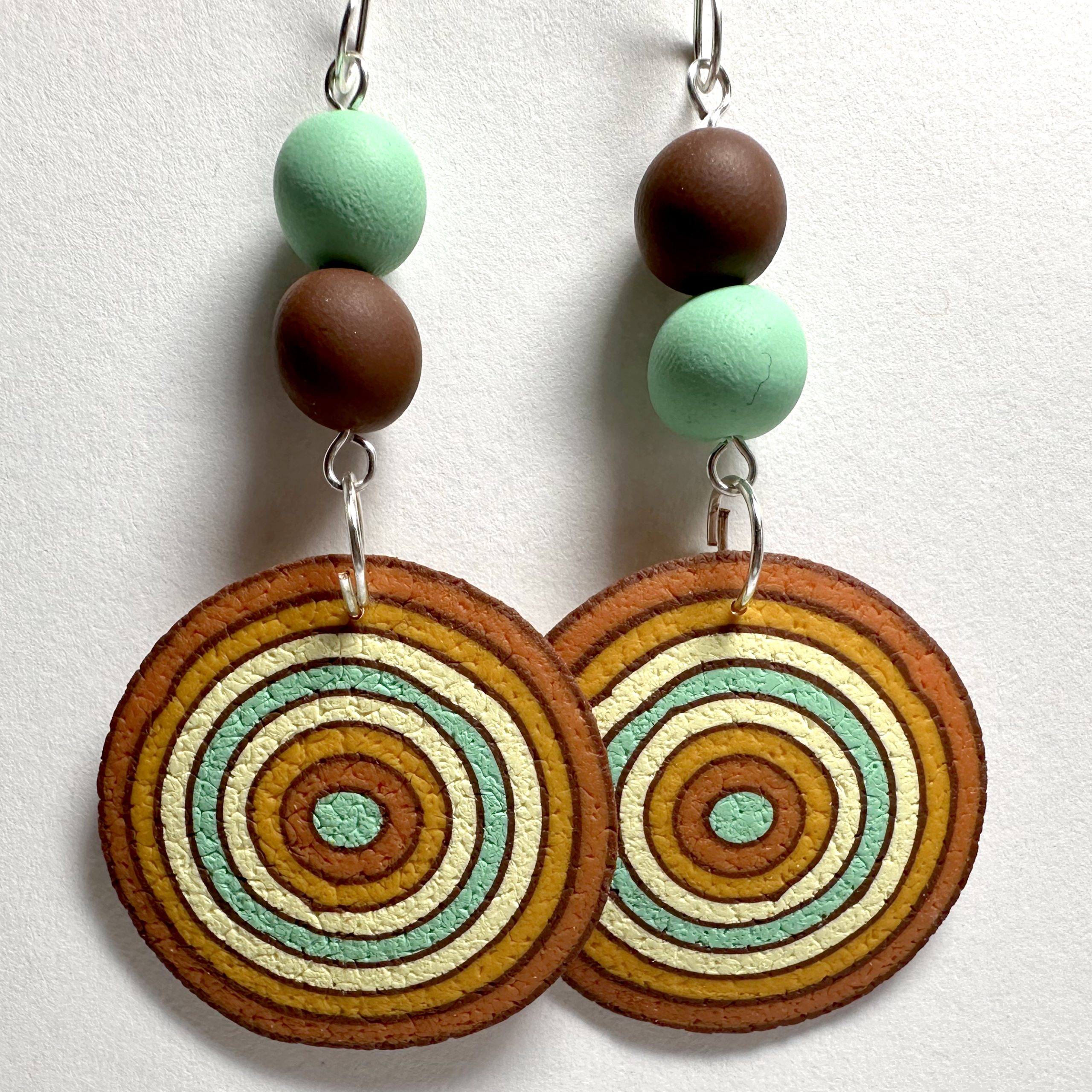 Earthy Concentric Circle Earrings